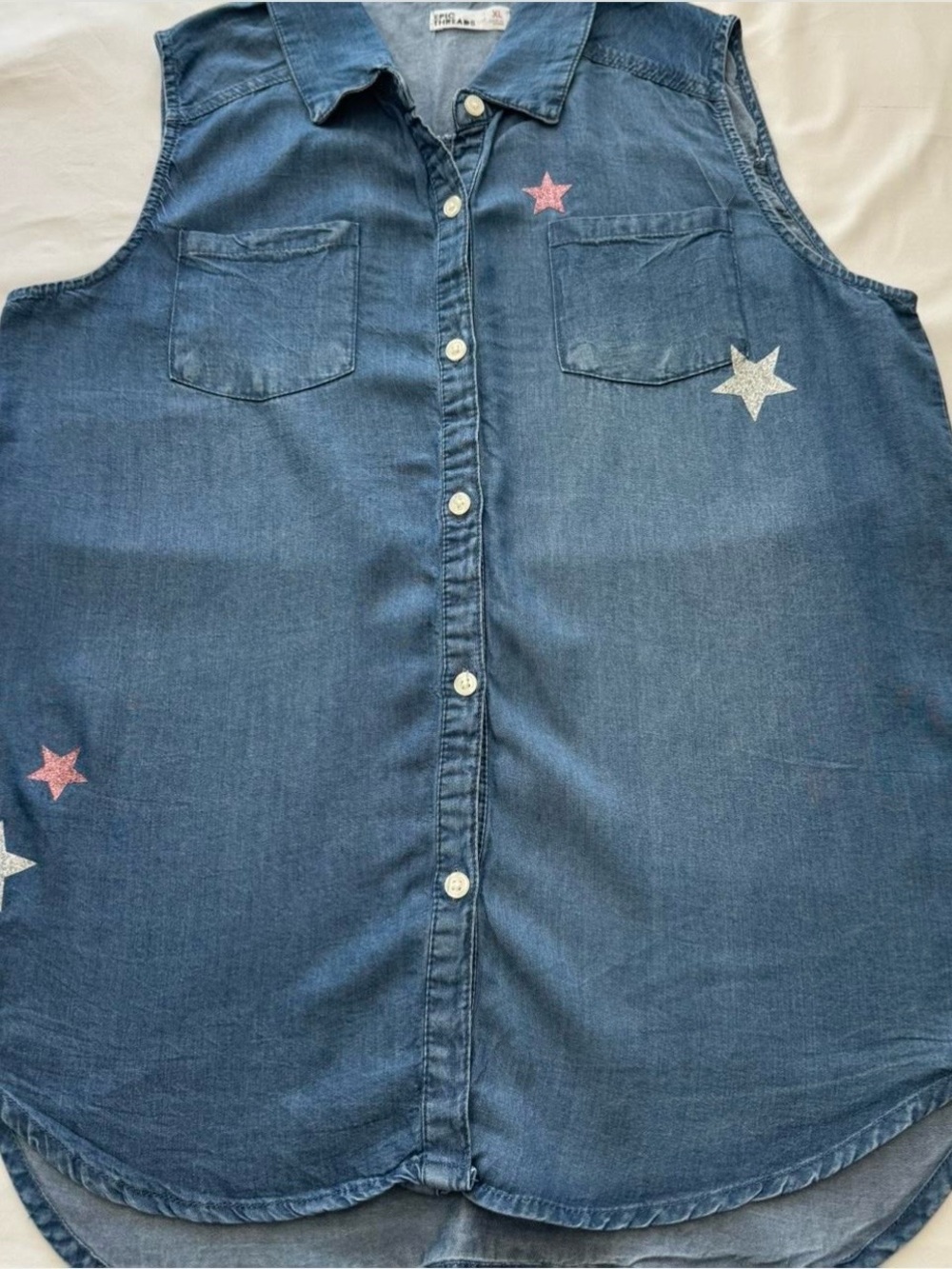 Epic Threads Blue Denim Button-Front Shirt